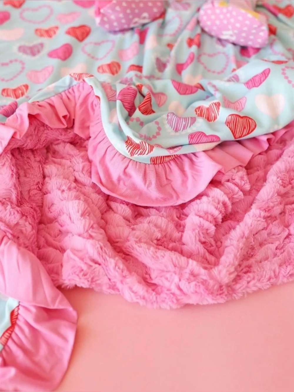 Posh Peanut Ruffled Luxe Plush Patoo Blanket